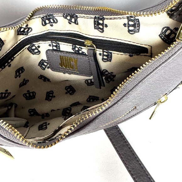 Purse Juicy Couture Moto Chic Gray Shoulder Bag, Zipper. - Picture 6 of 8